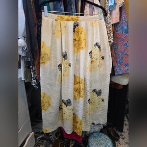 Floral Yellow and Gray Women's Skirt